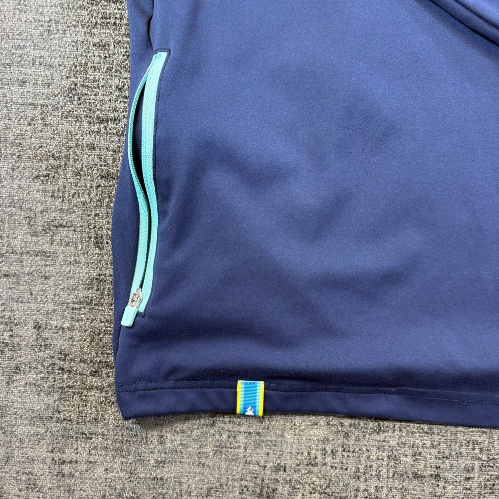 Chubbies Quarter Zip Pullover Mens Medium Navy Blue Performance Turquoise Accent - Picture 10 of 11